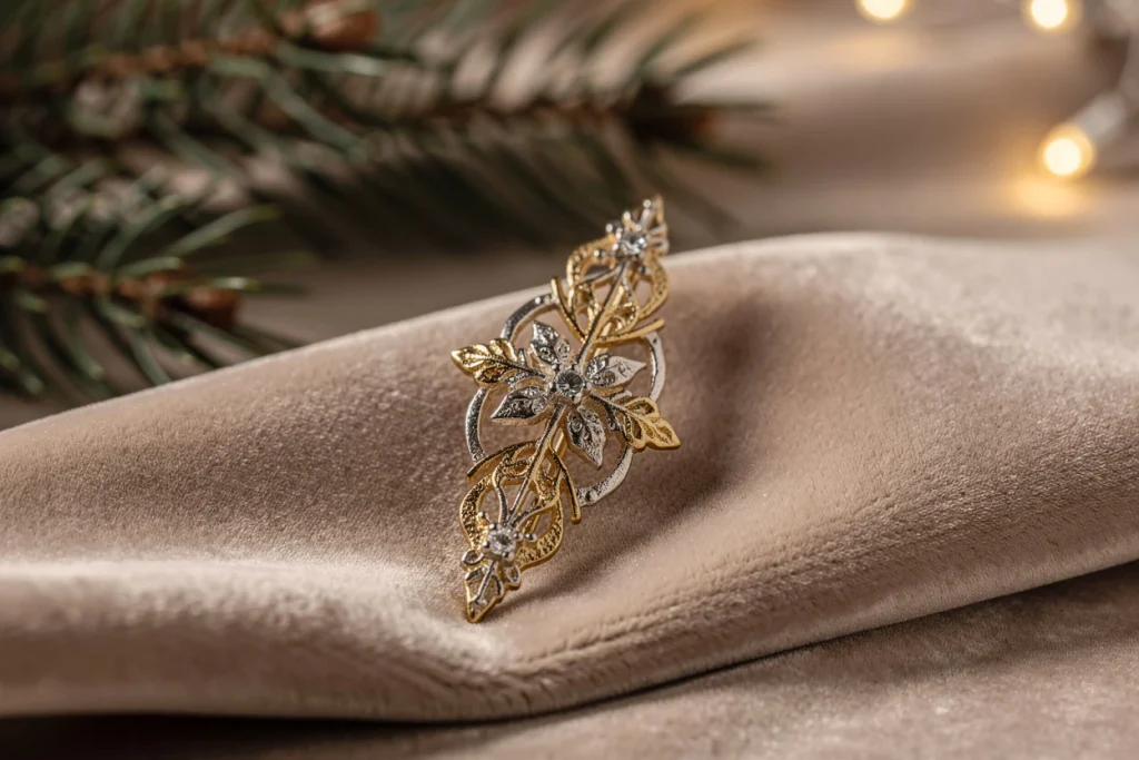 Festive mais pointue : la broche de noël qui modernise vos tenues de fin d’année