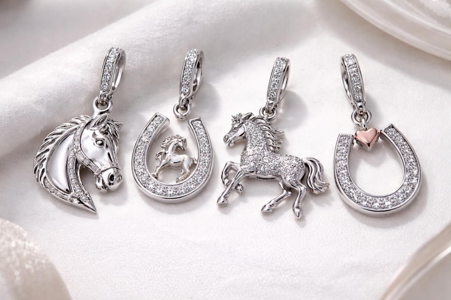 découvrez notre collection de bijoux élégants en argent sterling, spécialement conçus pour les passionnés de sport avec des breloques équitation, natation et running.