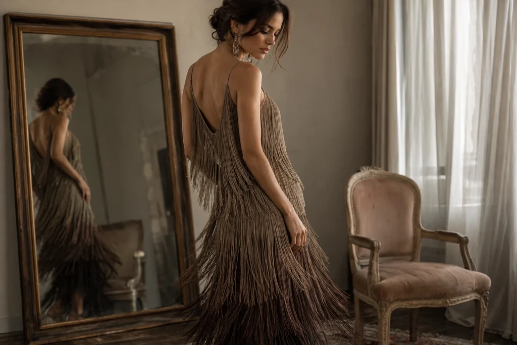 La robe à franges fait danser les tendances mode jusque dans nos dressings
