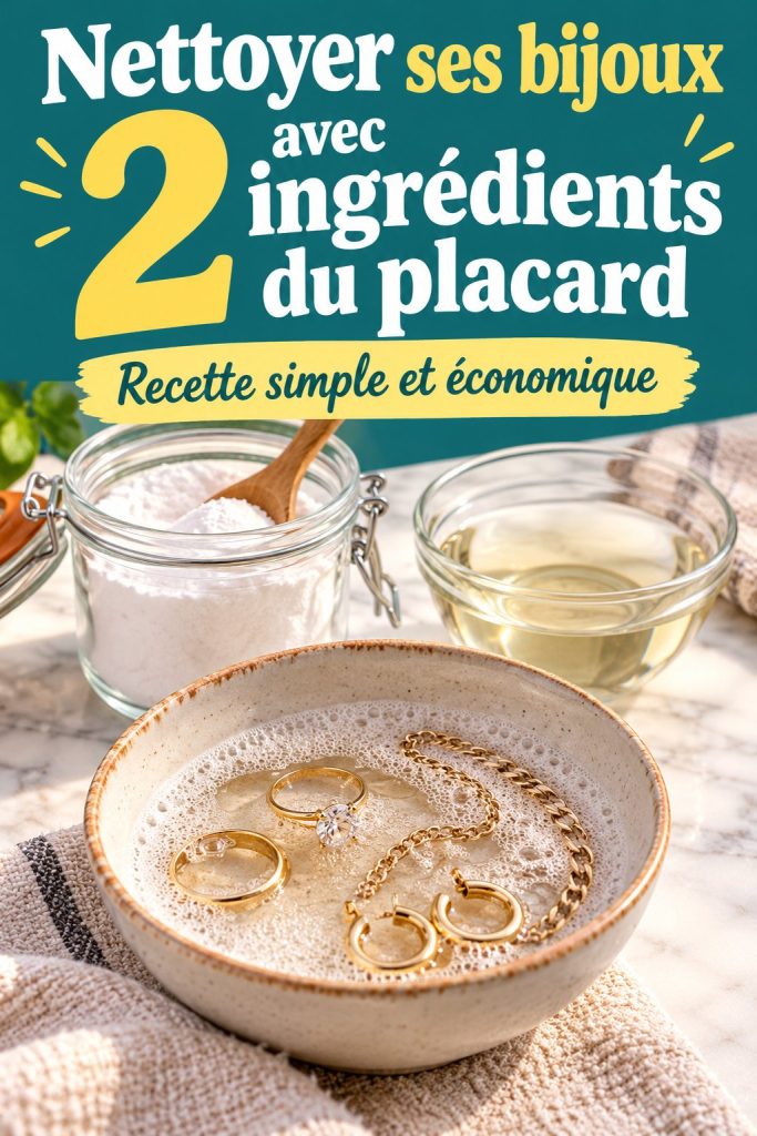 Un bijou brillant après un nettoyage maison avec deux ingrédients